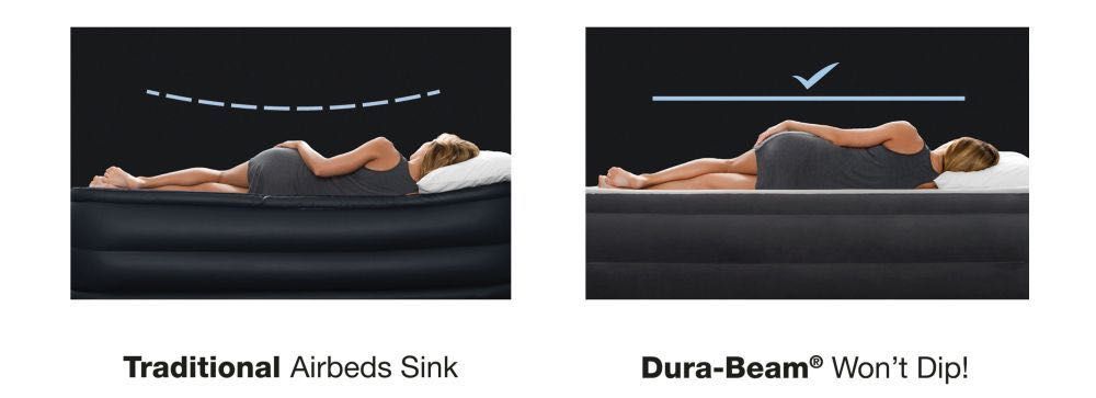 Materac łóżko 236x152 cm z pompką dwuosobowy DELUXE INTEX 64448ND