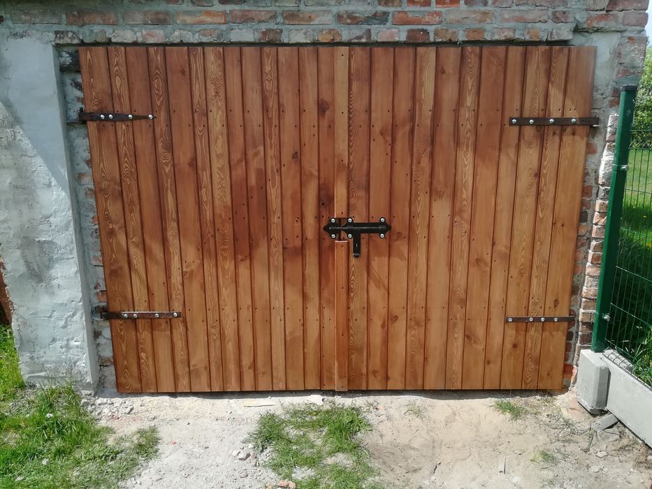 Brama garażowa, drewniana Podwujne skrzydło NOWA SLIDNA!