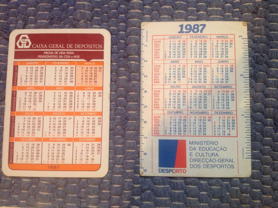 Calendários de bolso - lote 4 - portes incluidos