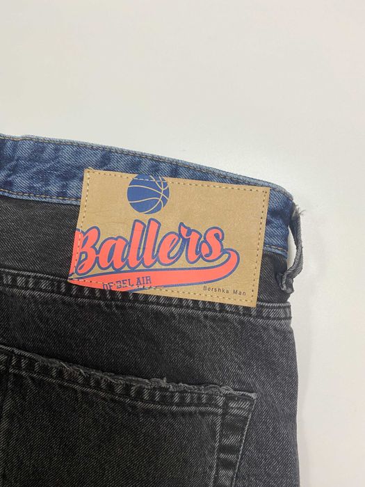 Мужские винтажные джинсы, двухцветные штаны Bershka Ballers 90-е