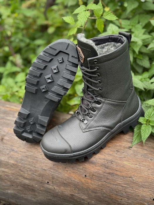 Берці зимові чоловічі шкіряні на хутрі Кіборг 40-46р чорні койот зима