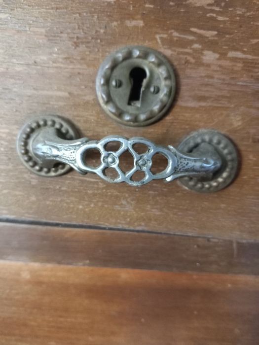 Conjunto de 3 puxadores de gavetas, vintage.
