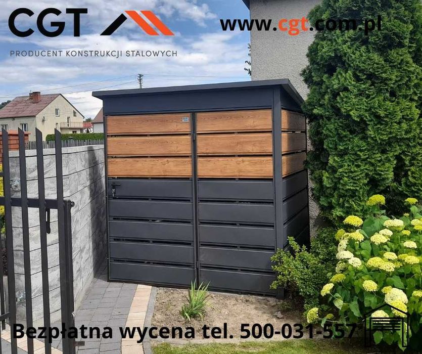 Wiata śmietnikowa 2m szeroka x 1,5 m długa/głęboka