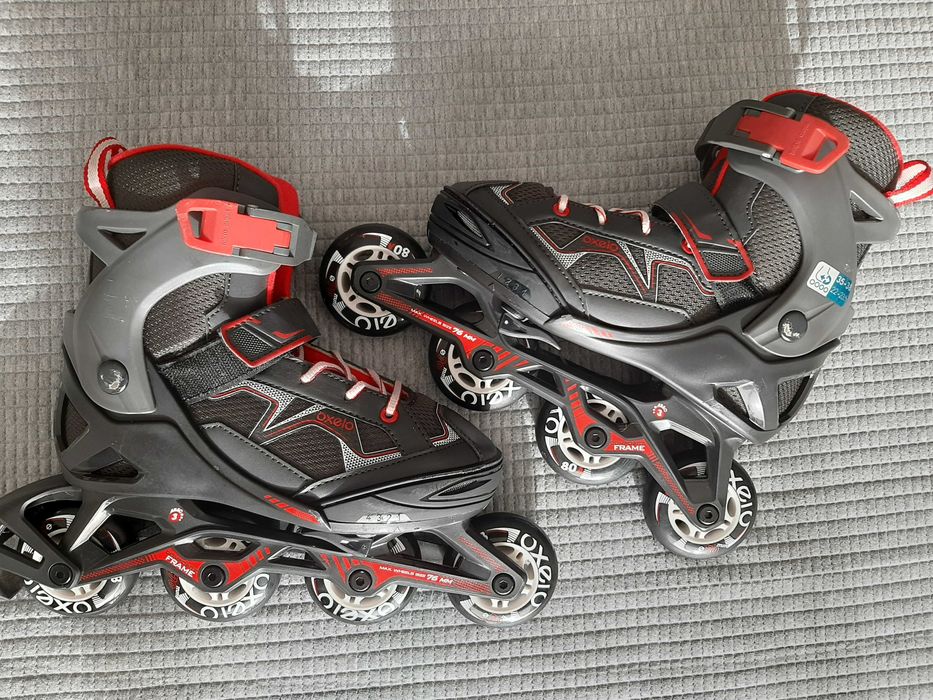 Patins em linha OXELO (ajustáveis 35-38 ) + Saco + Equip. Proteção