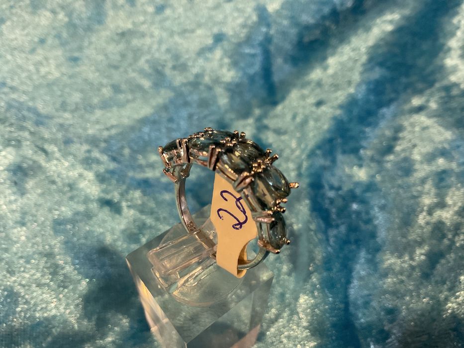 Anel prata blue stone T.22 m
