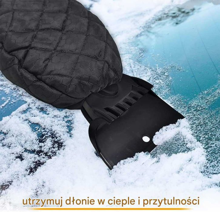 Skrobaczka samochodowa z rękawicą ocieplana samochodow skrobak do szyb