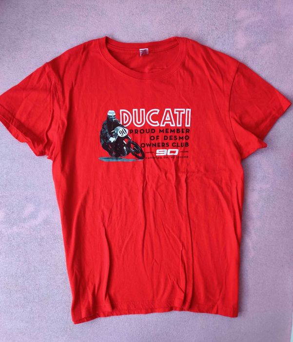 Ducati czerwona koszulka z krótkim rękawem T-shirt męska M