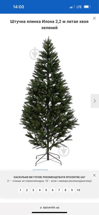 Ялинка зелена штучна