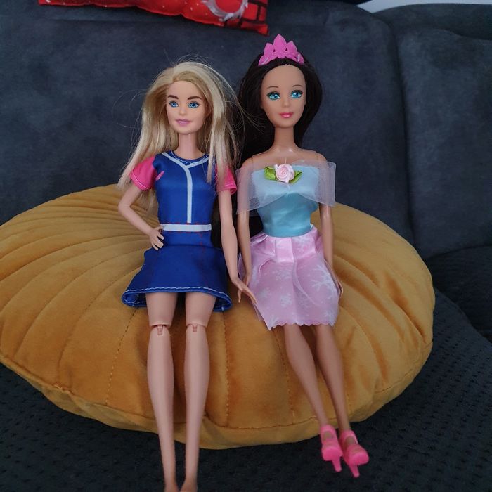 Dwie lalki Barbie Mattel Gimnastyczka Księżniczka