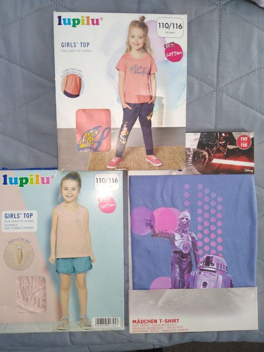 3x bluzeczki, T-shirty, koszulki  dla dziewczynki 4-6 lat