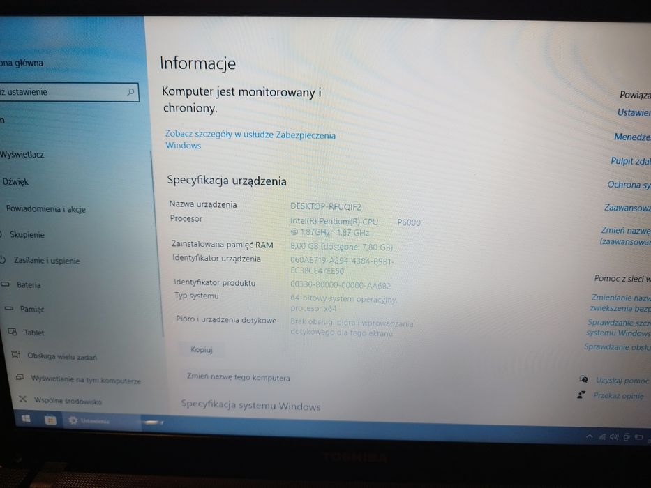 Laptopy Toshiba 2 szt ładowarka