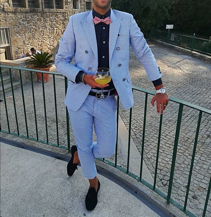 Fato Vichy (azul)