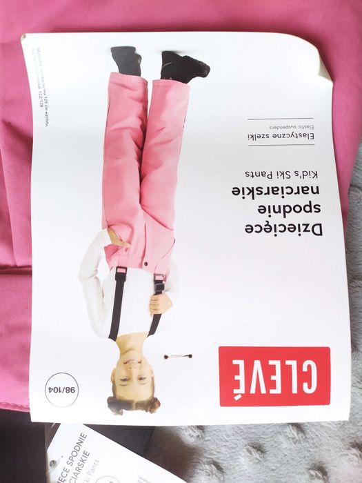 Dziecięce spodnie narciarskie 98/104 różowe dziewczęce Cleve