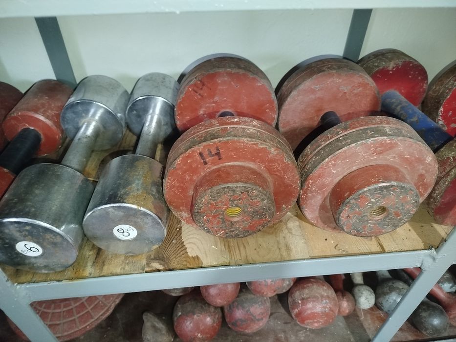 Блины для штанги 55 мм. 25 кг, 15 кг, 10 кг и 5 кг. И гантели 10,20 кг