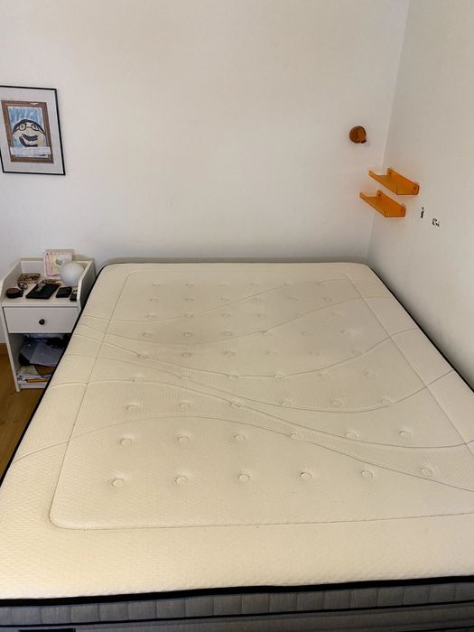 Cama de casal box e colchão supreme firm de molas ensacadas de alta qualidade