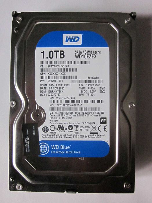 Быстрый жесткий диск WD BLUE 1000gb 3.5" smart 100%