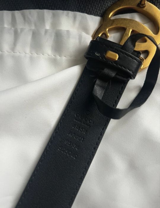 Gucci Pasek Marmont GG Czarny 85 100 cm Vitkac Okazja