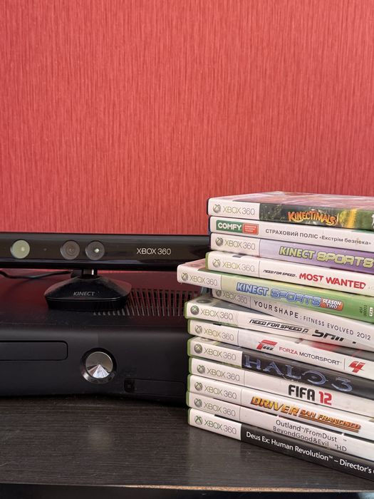 X box 360 slim + кінект + ігри