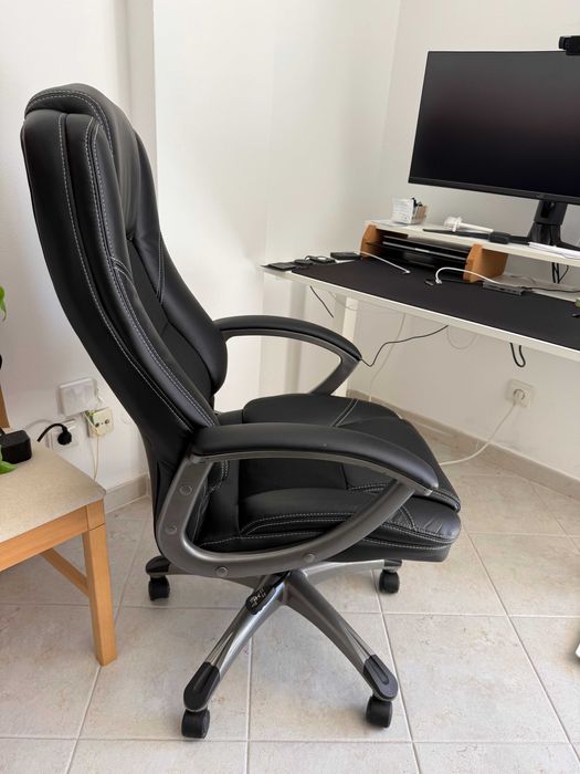 Cadeira de secretária de pele sintética STEPH preto