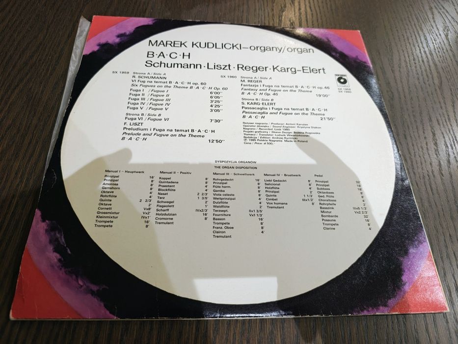 Marek Kudlicki Organy BACH Schumana Liszt Reger Karg