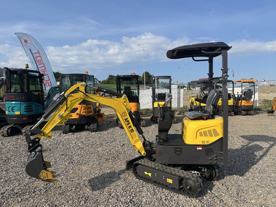 Minikoparka Aps K10 ramie skrętne Nowa! Waga 950 kg Gwarancja 2026r. Polift!