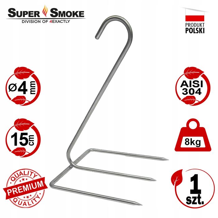 Hak Wędzarniczy Super Smoke do kurczaka 4mm Premium 15cm