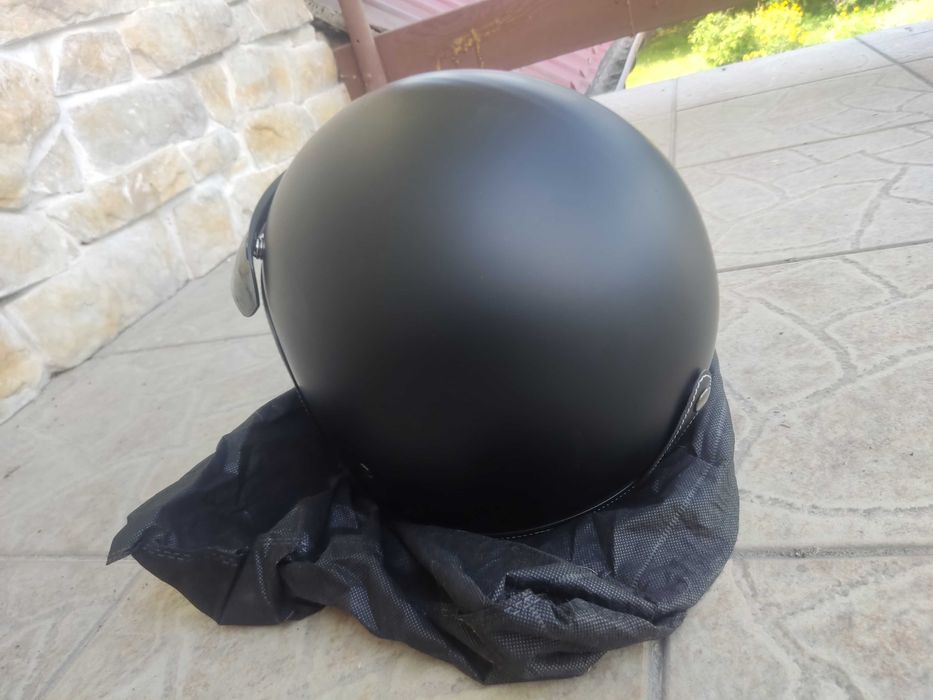 Kask na motocykl owalny otwarty czarny rozmiar M