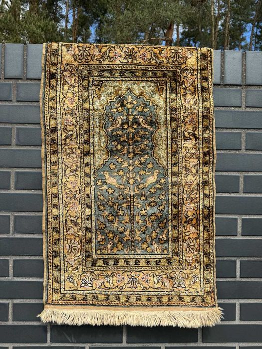 Jedwabny dywan dywanik turecki Kayserie 110x60 cm galeria 8 tyś