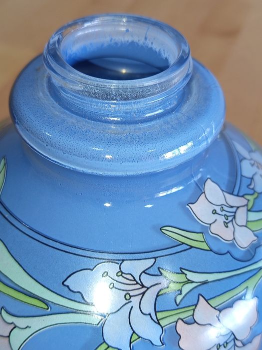 Candeeiro de Petróleo em Vidro Pintado