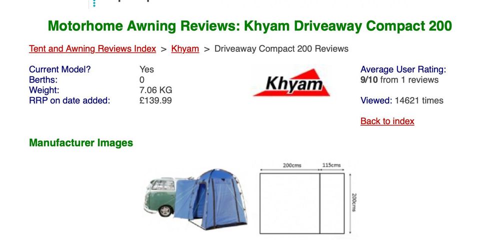 Tenda Camper  - Khyman Driveaway 200