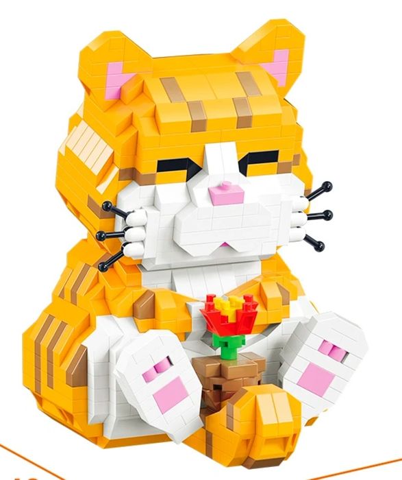 Klocki konstrukcyjne kotek pomarańczowy 834 elementy