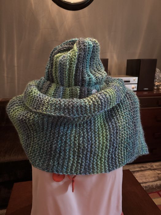 Komplet zimowy czapka plus szeroki komin Handmade 30% wełny
