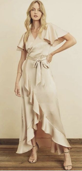 Vestido cetim cor Champanhe