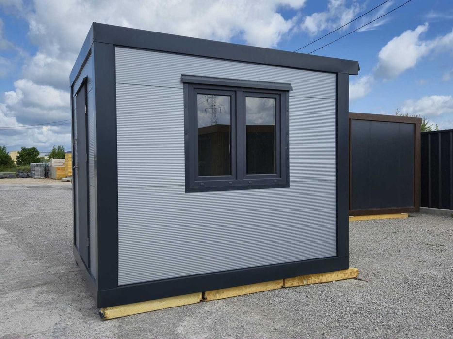 Domek z płyty PIR Stróżówka Portiernia 3,5x2 m Kontener Dostawa