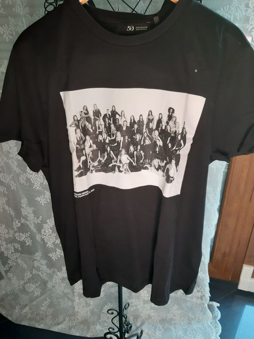 Tshirt Zara M kolekcja anniversary 50 lat czarna modelki Meisel nadruk