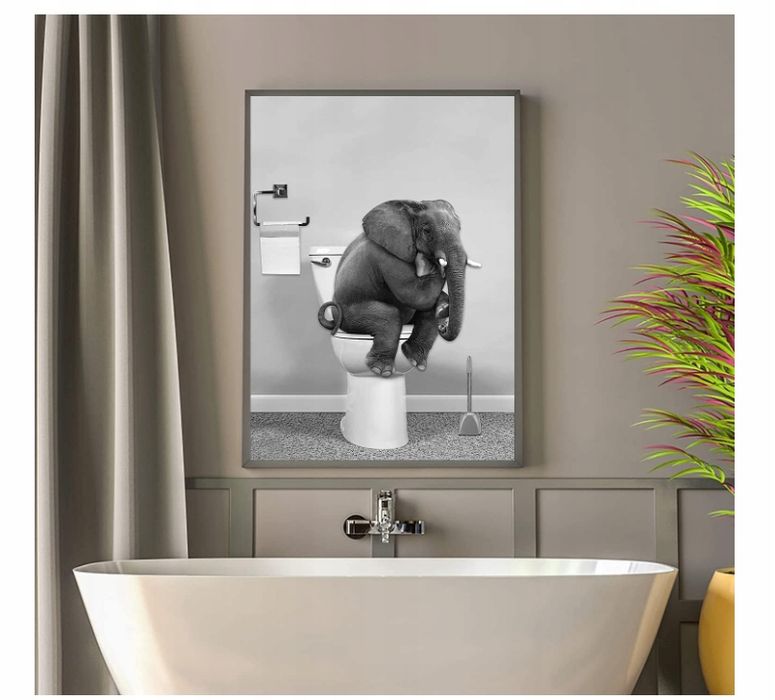 plakat ścienny 50x70 słoń czarno biały dekoracja