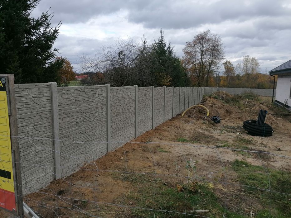 Ogrodzenia betonowe montaż przęsła dwu stronę