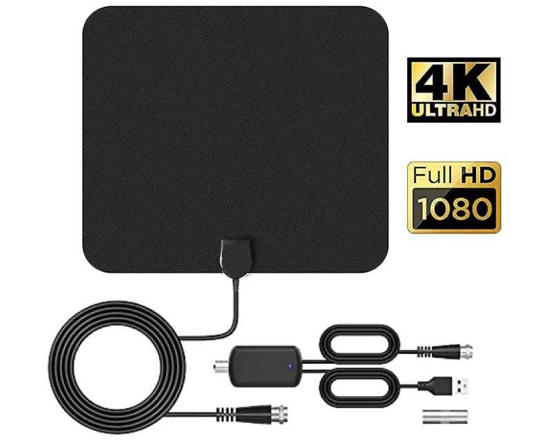 Kafoo antena wewnętrzna 4K DVB-T2 ze wzmacniaczem płaska slim