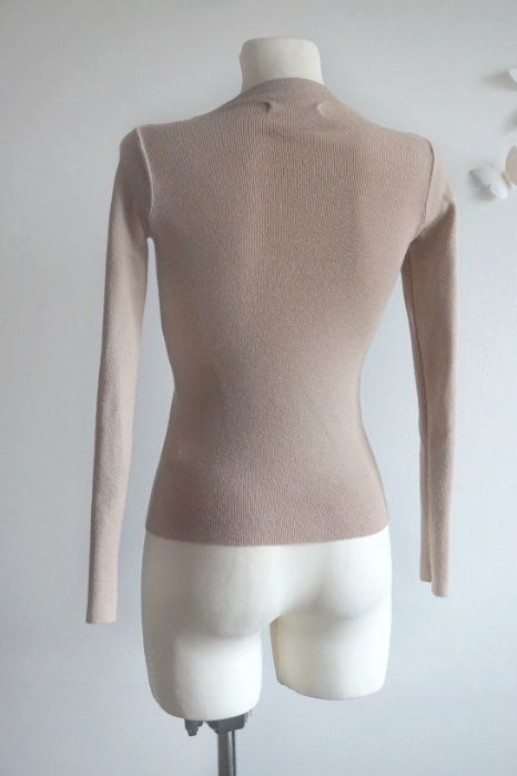 Beżowy cielisty top półgolf basic nude Mohito XS XXS