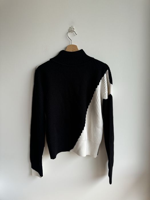 Joseph czarno-biały sweter M 38 Merino półgolf wełna Toteme