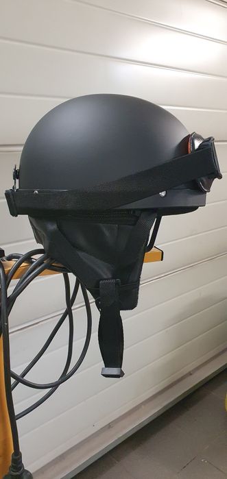 Kask orzeszek gogle czarny mat