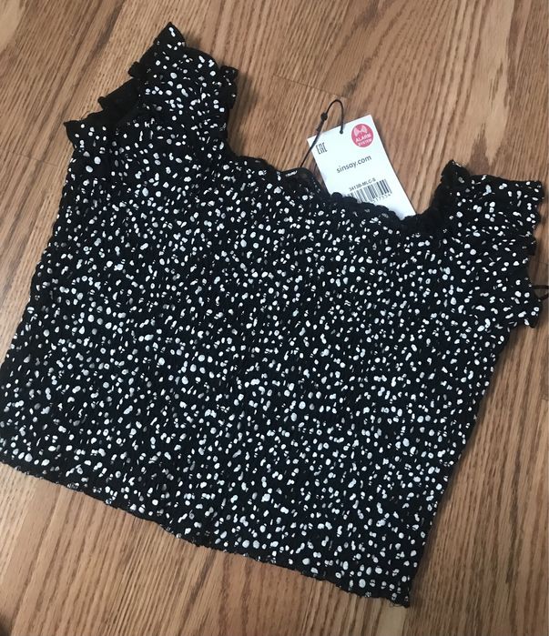 Crop top w kropki