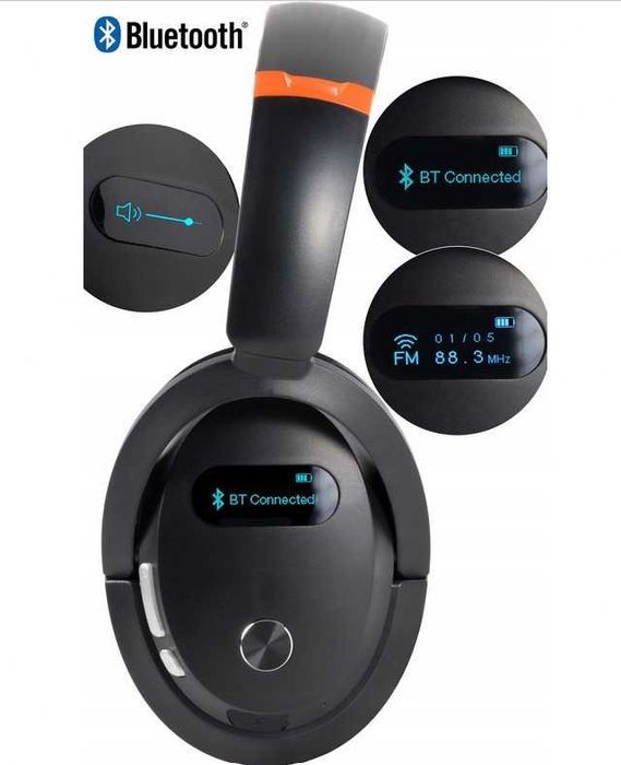 Słuchawki OCHRONNE + RADIO BT LCD budowlane NOWE Gwarancja!