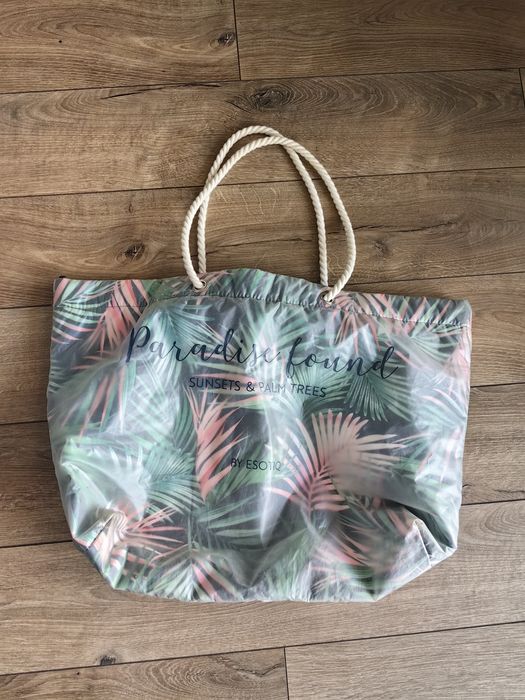 Duża torba plażowa Esotiq, zapinana, stan dobry