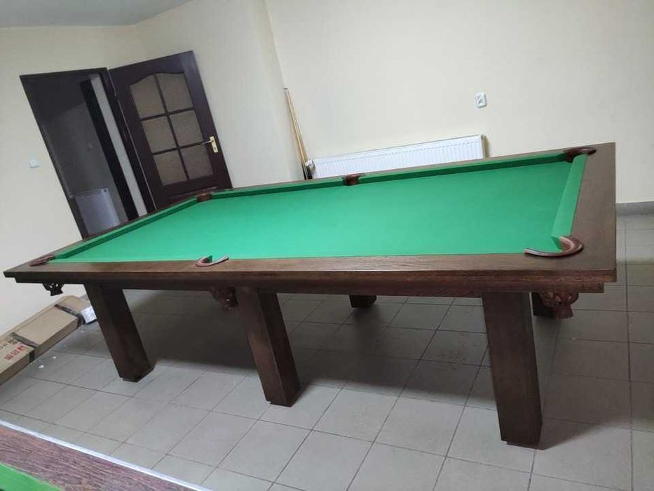 Stół Bilardowy HERMES 9 FT, dębowy , noga prosta