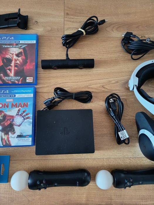 Zestaw PlayStation VR V2 (PSVR) + 2x Move + Gry Iron Man / Tekken 7