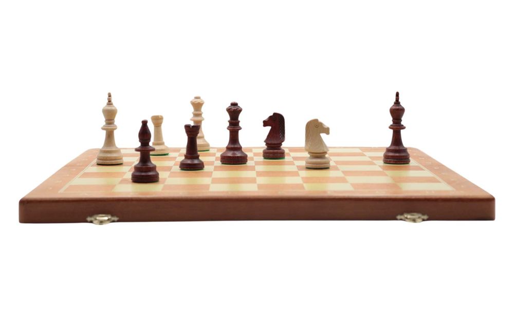 Szachy drewniane składane turniejowe no.6 Figury rzeźbione staunton