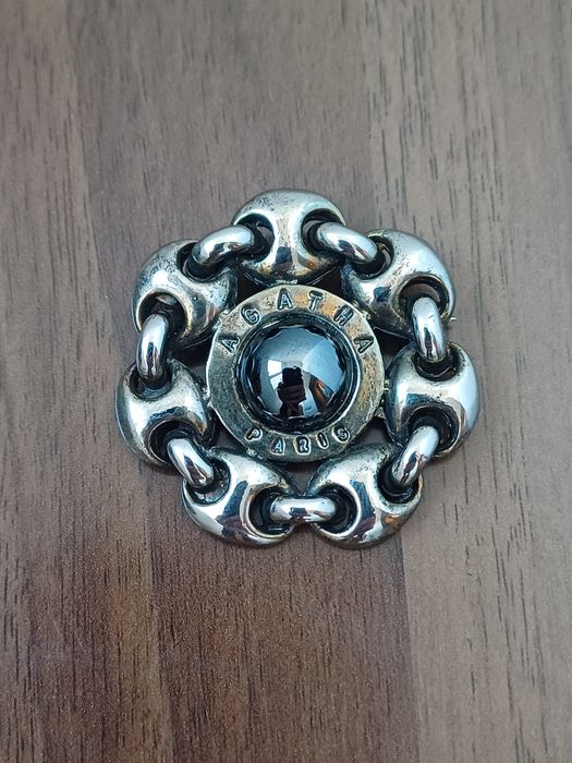 Винтажная брошь AGATHA PARIS оригинал Франция диаметр 3.8 см