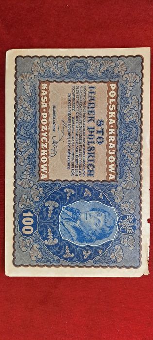 Banknot STO MAREK POLSKICH 23 sierpień 1919 Roku