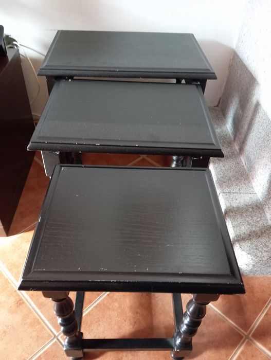 Conjunto de 3 mesas pretas